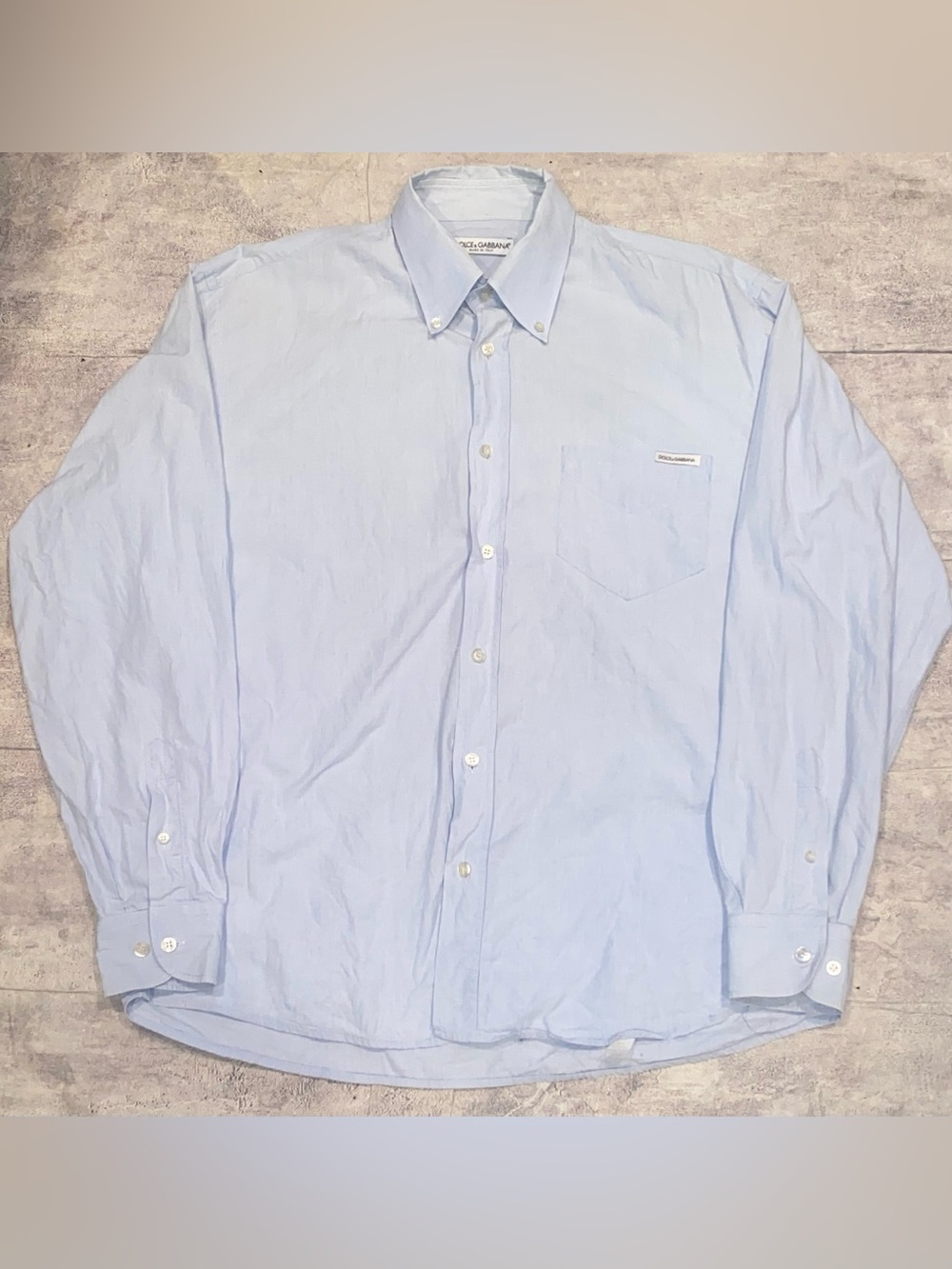 Vintage Dolce & Gabbana Spellout Logo Pocket Button Up Down Long Sleeve Shirt 17